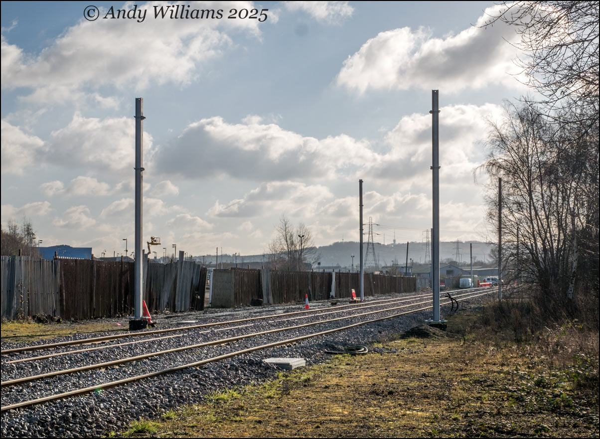 OLE masts at Golds Hill
