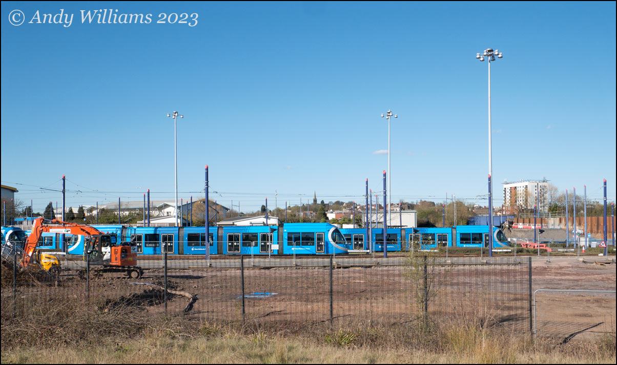 Trams stabled on Wednesbury depot