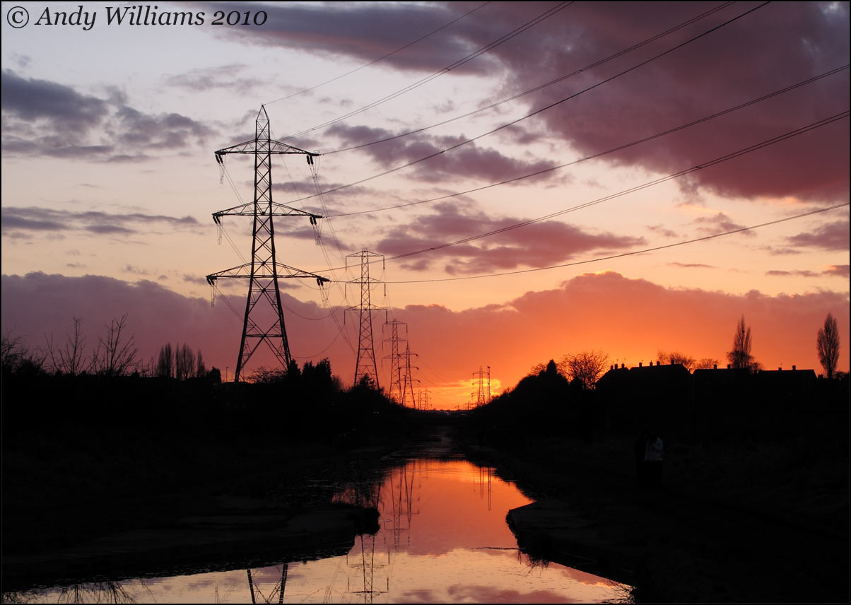 Sunset over the Tame Valley canal
