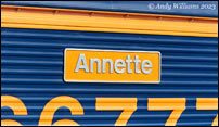 "Annette" nameplate on 66777